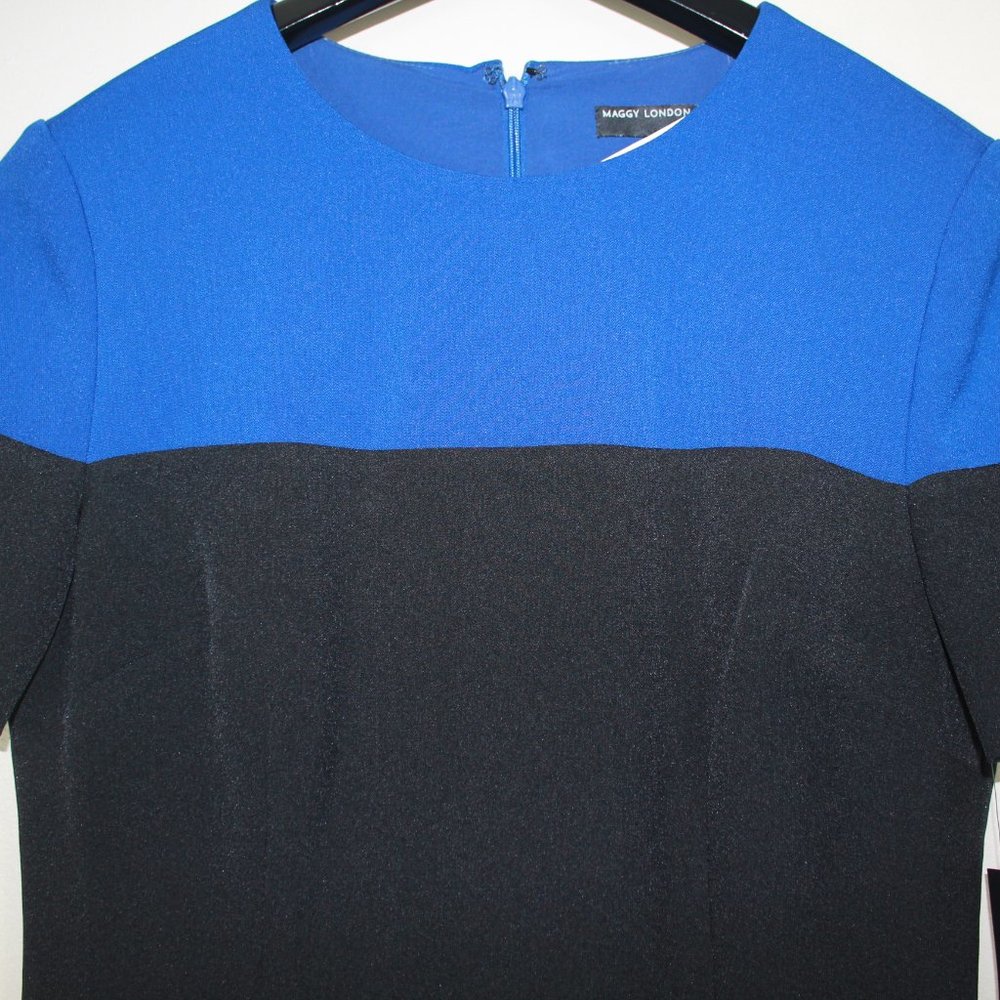 Maggy London Carly Midi Black Blue Dress 4 NWT - Picture 4 of 5